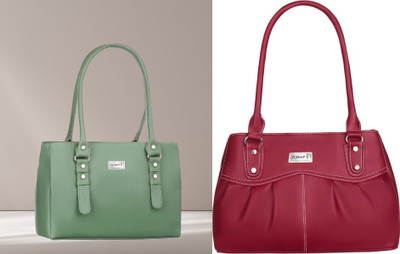 Ronty Women Green, Maroon Shoulder Bag