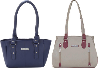 Lazzaroo Women Blue, Beige Shoulder Bag(Pack of: 2)