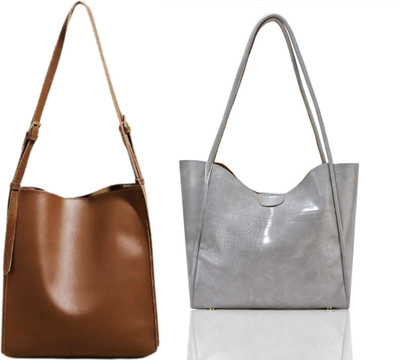 Trendycraft Women Beige, Black Shoulder Bag(Pack of: 2)