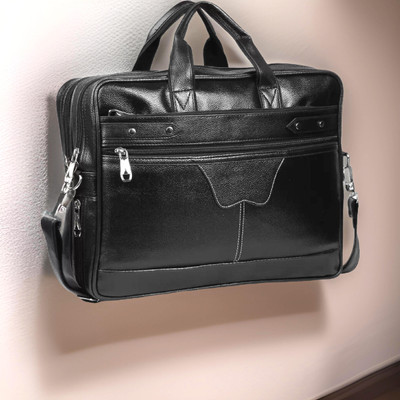 Shivra Men & Women Black Messenger Bag