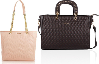 CIMONI Women Pink, Brown Handbag