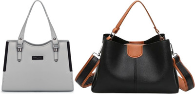 Trendycraft Women Black, Grey Sling Bag(Pack of: 2)