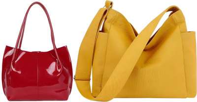 Trendycraft Women Yellow, Red Shoulder Bag(Pack of: 2)