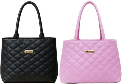 Zaxcer Women Black, Pink Handbag(Pack of: 2)