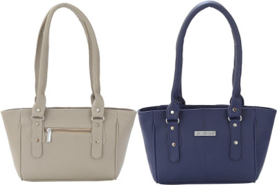 Lazzaroo Women Beige, Blue Shoulder Bag(Pack of: 2)