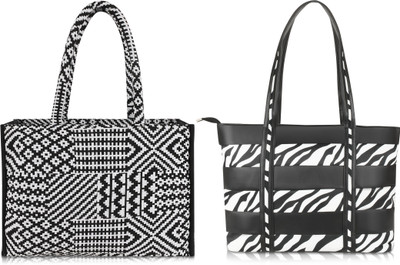 M R ALKA Women Black, Black Handbag(Pack of: 2)