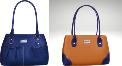 Ronty Women Tan, Blue Handbag(Pack of: 2)