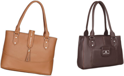 High Gravity Women Khaki, Khaki Handbag(Pack of: 2)