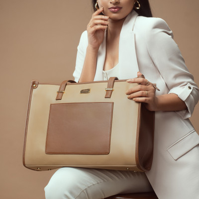Strokes by Namrata Mehta Women Beige Tote
