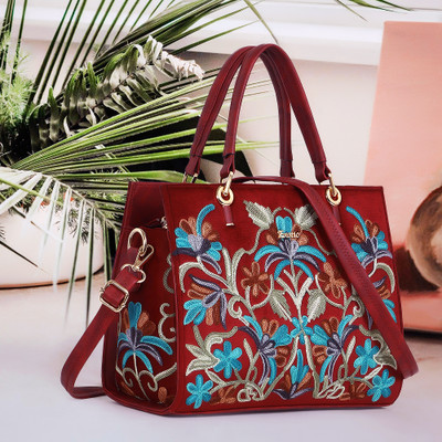 Exotic Women Maroon Shoulder Bag