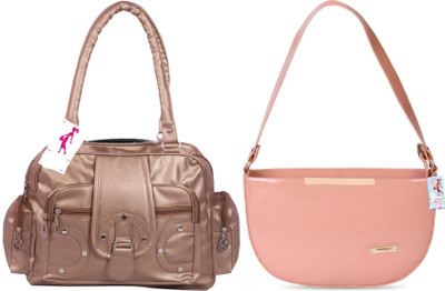 MSK Collection Women Gold, Pink Messenger Bag