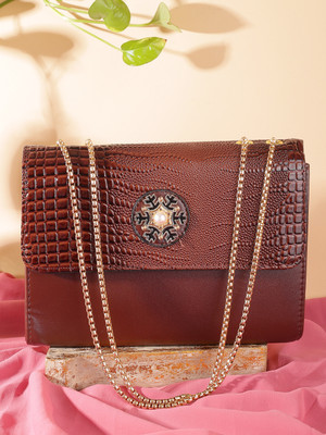 SAZARA Women Brown Shoulder Bag