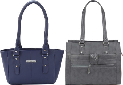 Lazzaroo Women Blue, Grey Shoulder Bag(Pack of: 2)
