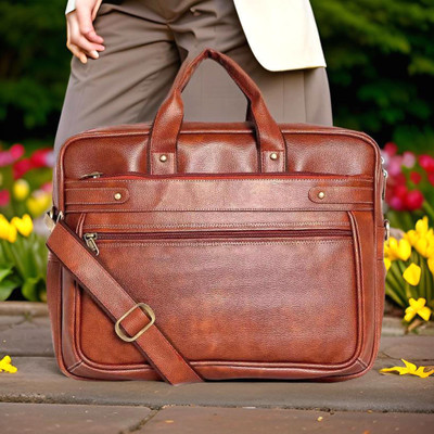 Shivra Men & Women Tan Messenger Bag