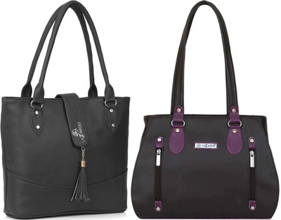 Lazzaroo Women Black, Multicolor Shoulder Bag(Pack of: 2)
