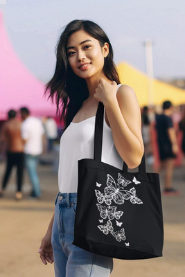 Eco Vibes Women Black, White Tote