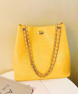 DECORZ Women Yellow Shoulder Bag