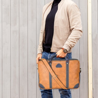 SWISS MILITARY Leatherette Laptop Sling Bag Messenger Bag(Brown, 11 L)