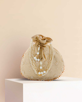 KUBER INDUSTRIES Women Gold Pouch Potli