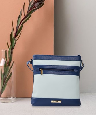 Caprese Men & Women Blue Sling Bag