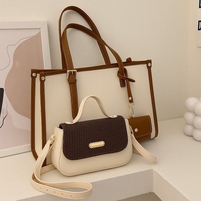 LIZIQI Women Brown Tote(Pack of: 2)