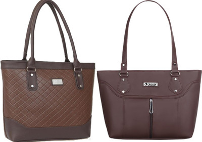 Lazzaroo Women Brown, Brown Shoulder Bag(Pack of: 2)