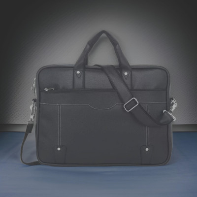 JairaJ Unisex Synthetic Leather Laptop Shoulder Messenger Bag men women Waterproof Messenger Bag(Black, 2707 L)