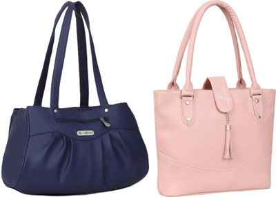 Lazzaroo Women Blue, Pink Shoulder Bag(Pack of: 2)