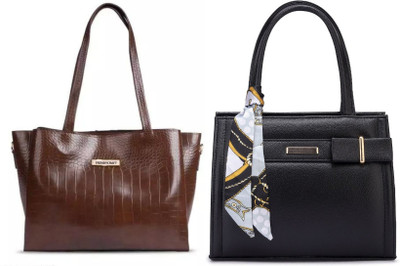 Trendycraft Women Brown, Black Shoulder Bag(Pack of: 2)