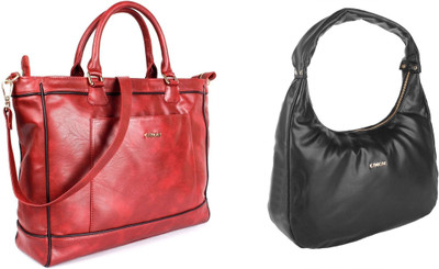 CIMONI Women Black, Red Handbag