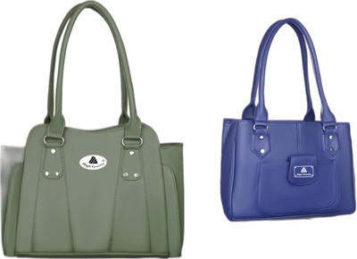 High Gravity Women Green, Blue Handbag(Pack of: 2)
