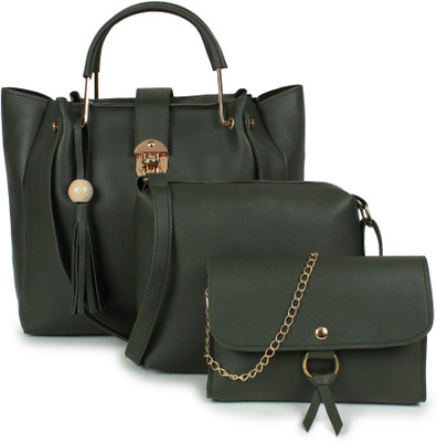house of common Women Green Sling Bag