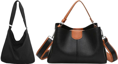 Trendycraft Women Black, Black Sling Bag(Pack of: 2)