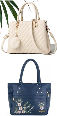 khatushyam collection Women White, Blue Hobo(Pack of: 2)