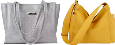 Trendycraft Women Grey, Yellow Shoulder Bag(Pack of: 2)