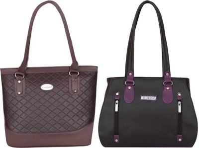 Lazzaroo Women Brown, Multicolor Shoulder Bag(Pack of: 2)