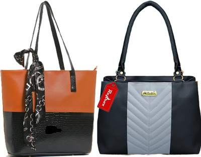 Reprox Women Tan, Black Messenger Bag(Pack of: 2)
