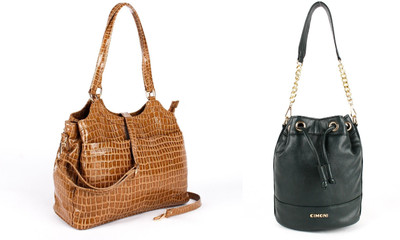 CIMONI Women Tan, Green Shoulder Bag