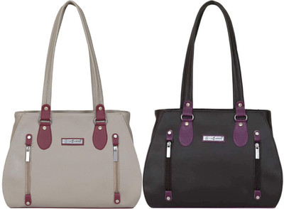 Lazzaroo Women Beige, Multicolor Shoulder Bag(Pack of: 2)