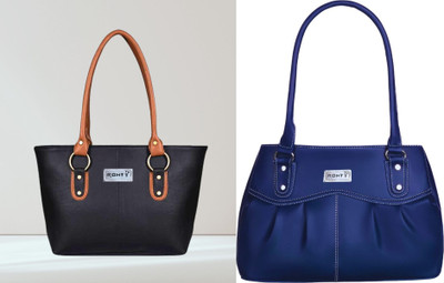 Ronty Women Black, Blue Shoulder Bag(Pack of: 2)