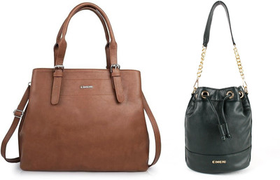 CIMONI Women Brown, Black Shoulder Bag(Pack of: 2)