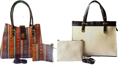 CRAFTWELL Women Multicolor Tote(Pack of: 4)