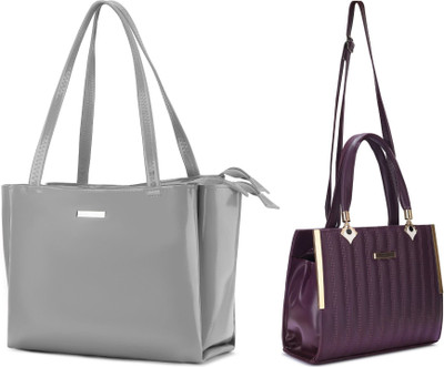 Trendycraft Women Grey, Purple Shoulder Bag(Pack of: 2)