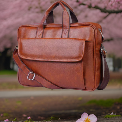 Shivra Men & Women Tan Messenger Bag
