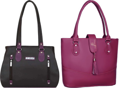 Lazzaroo Women Multicolor, Maroon Shoulder Bag(Pack of: 2)
