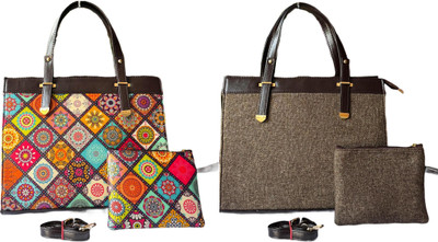 CRAFTWELL Women Multicolor Tote(Pack of: 2)