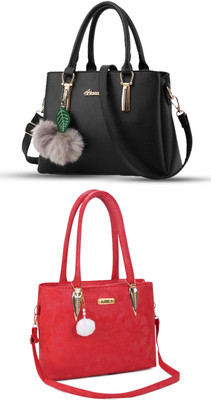 KSC Women Black, Red Handbag