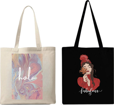 Peach Blossom Women Multicolor Tote(Pack of: 2)