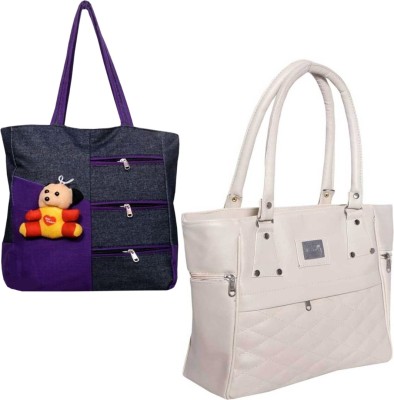 khatushyam collection Women White, Purple, Black Handbag