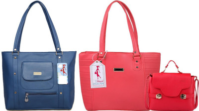 MSK Collection Women Blue, Pink, Pink Messenger Bag(Pack of: 2)